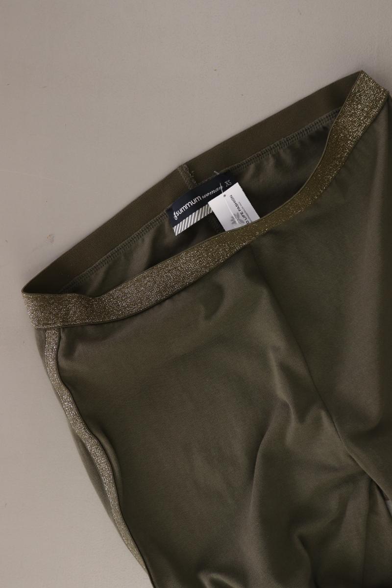 Summum Leggings Gr. XS mit Glitzer olivgrün aus Baumwolle