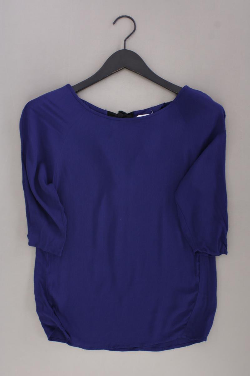 Promod Bluse Gr. 34 Kurzarm blau aus Viskose