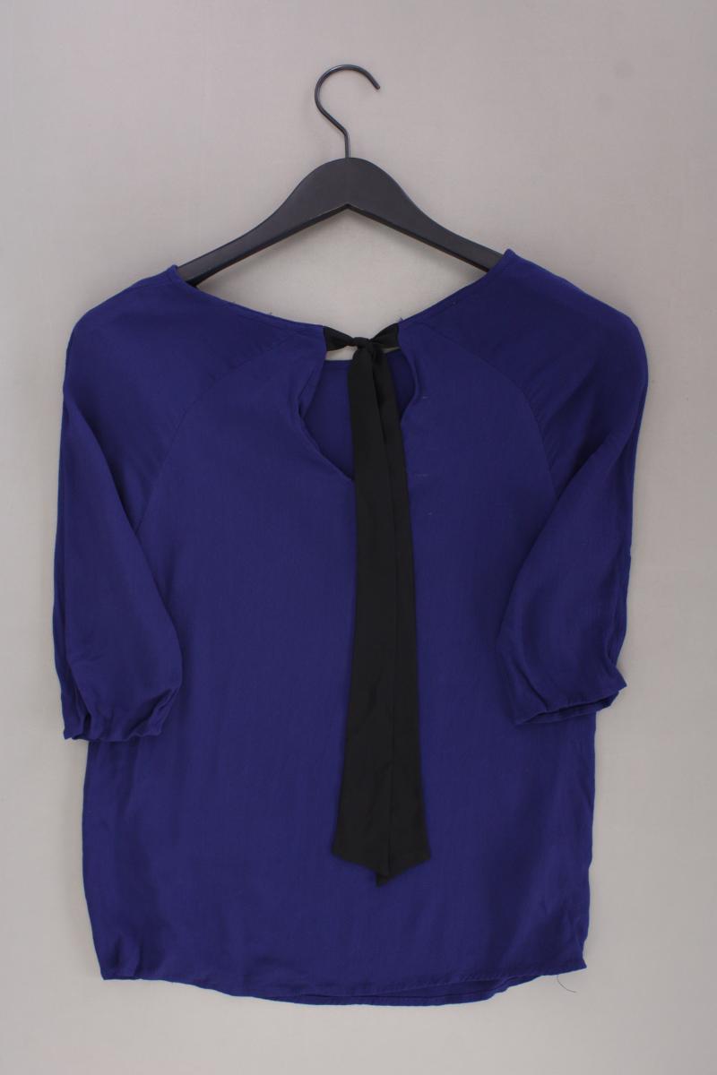 Promod Bluse Gr. 34 Kurzarm blau aus Viskose