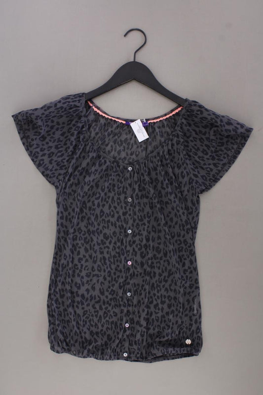 Mexx Kurzarmbluse Gr. S mit Tierdruck grau