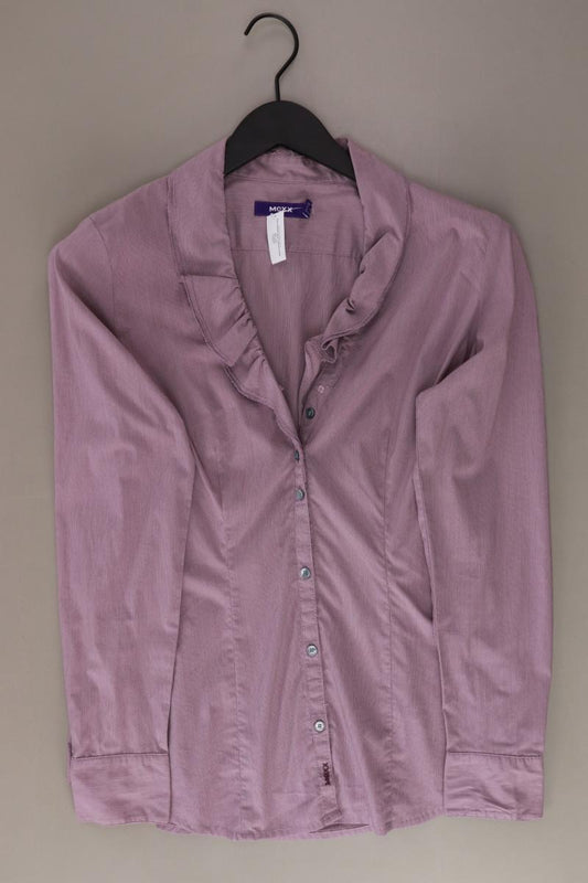 Mexx Rüschenbluse Gr. 36 Langarm lila aus Baumwolle