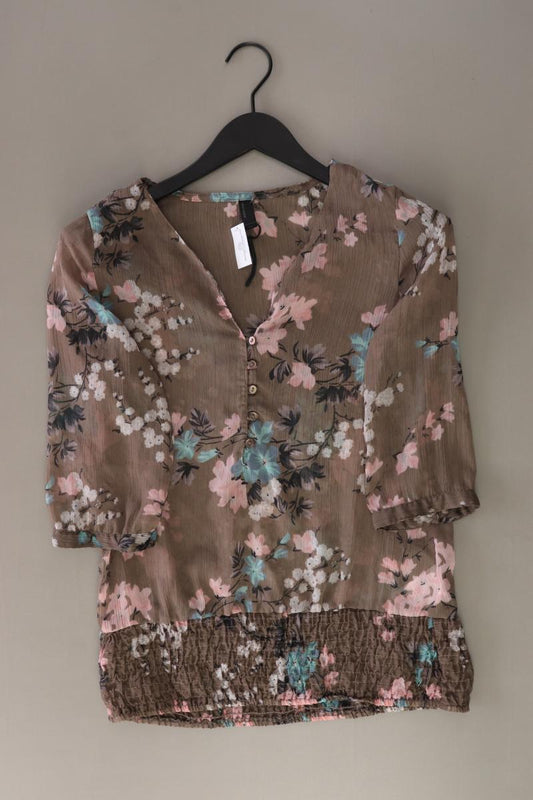 Vero Moda Bluse Gr. S mit Blumenmuster 3/4 Ärmel braun aus Polyester