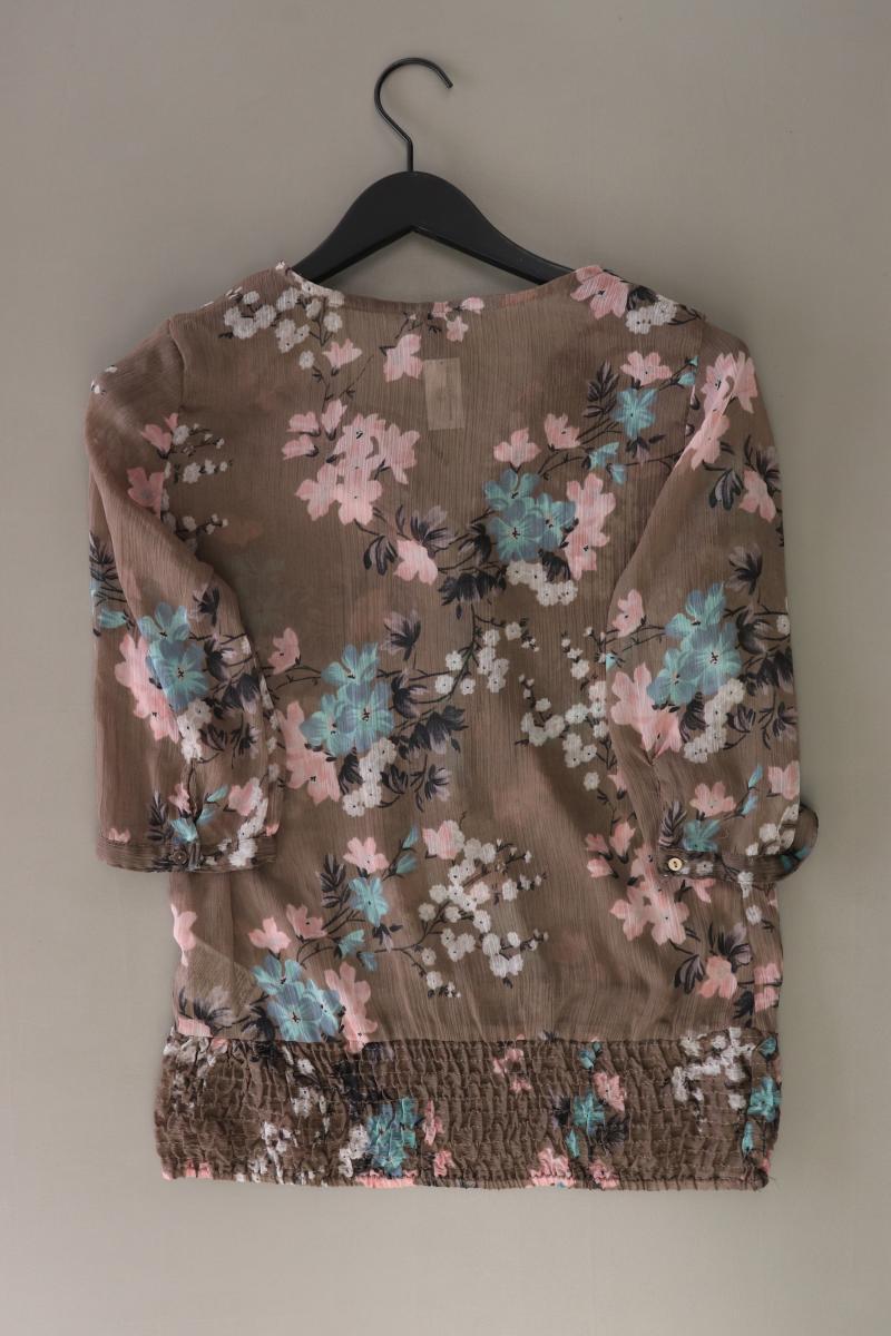 Vero Moda Bluse Gr. S mit Blumenmuster 3/4 Ärmel braun aus Polyester