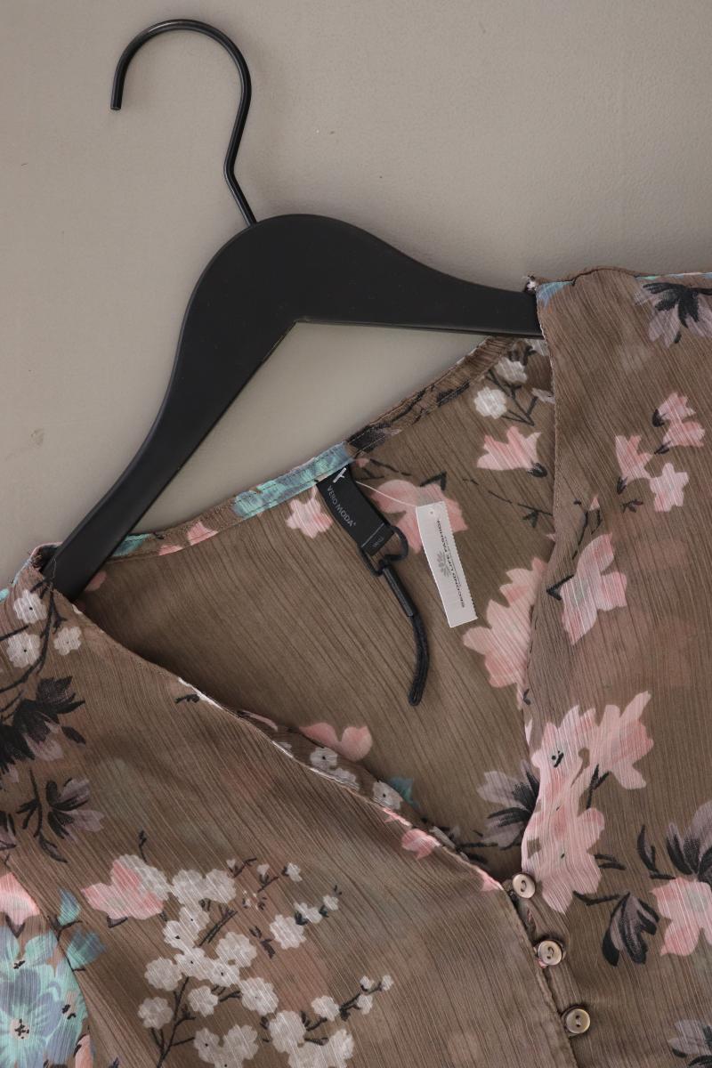 Vero Moda Bluse Gr. S mit Blumenmuster 3/4 Ärmel braun aus Polyester