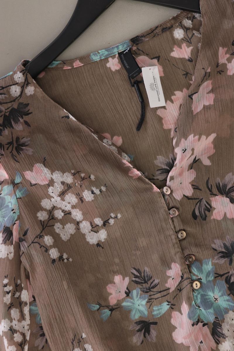 Vero Moda Bluse Gr. S mit Blumenmuster 3/4 Ärmel braun aus Polyester