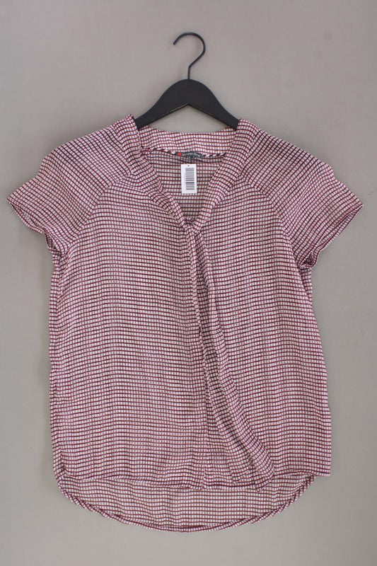 Street One Chiffonbluse Gr. 36 geometrisches Muster Kurzarm rot