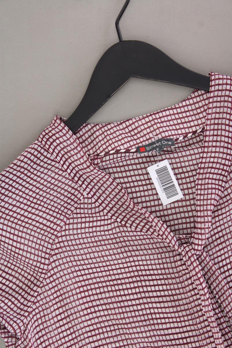 Street One Chiffonbluse Gr. 36 geometrisches Muster Kurzarm rot