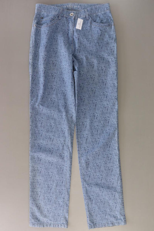 Brax Hose Gr. 34 mit Blumenmuster blau aus Baumwolle