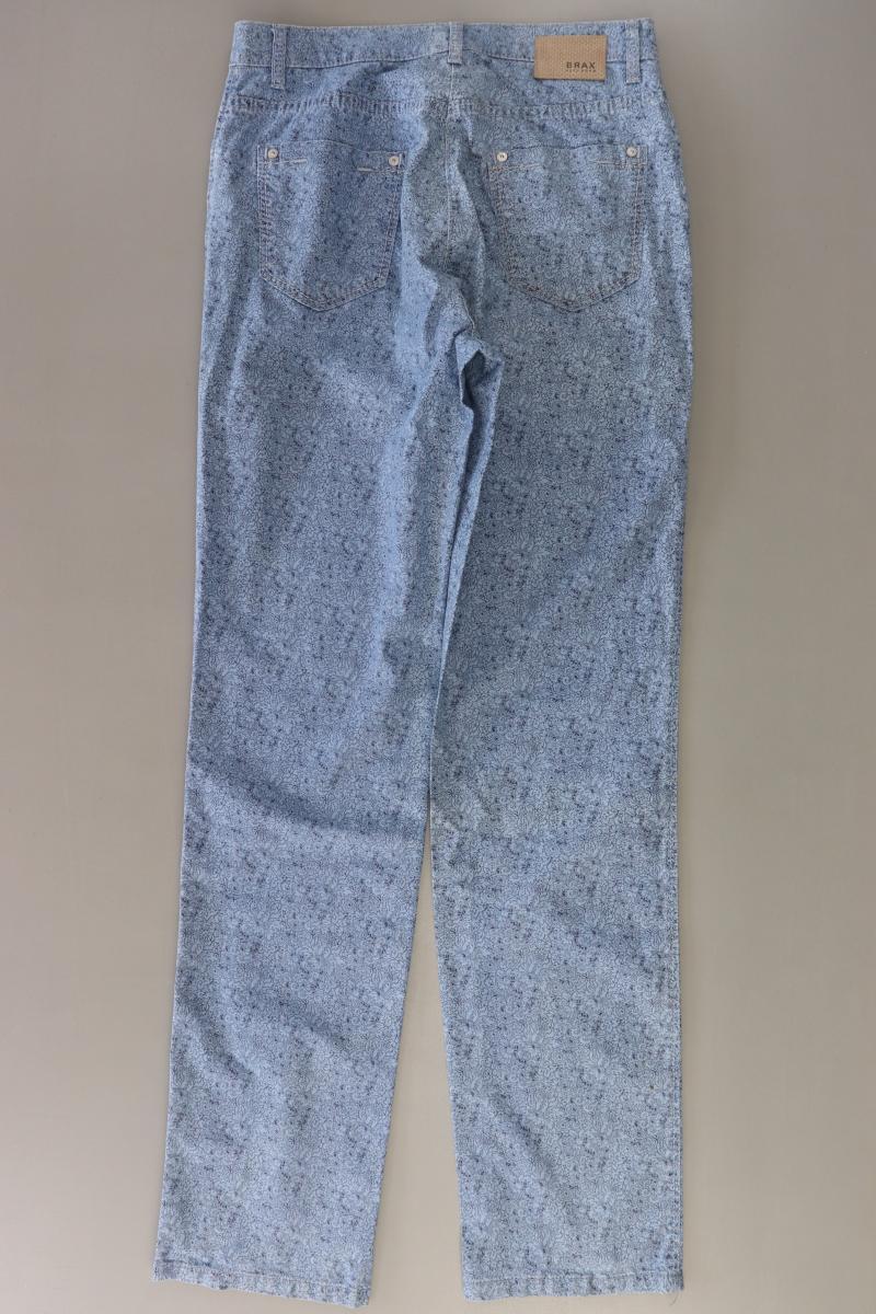 Brax Hose Gr. 34 mit Blumenmuster blau aus Baumwolle