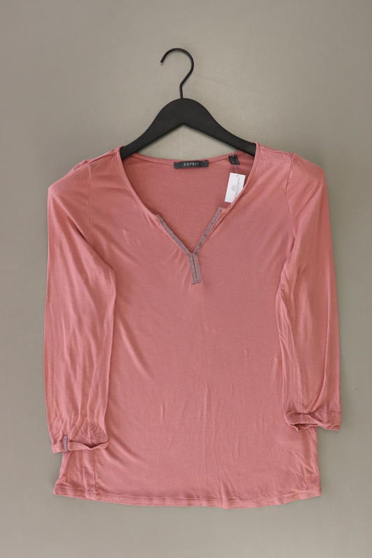 Esprit Shirt mit V-Ausschnitt Gr. S 3/4 Ärmel mit Glitzer rosa