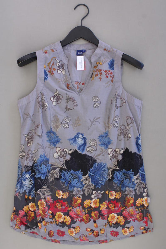 Cecil Ärmellose Bluse Gr. S mit Blumenmuster grau aus Baumwolle