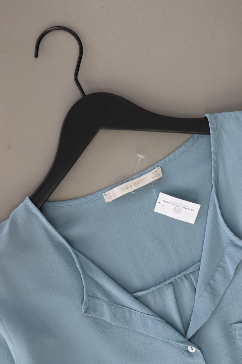 Zara Seidenbluse Gr. S 3/4 Ärmel blau