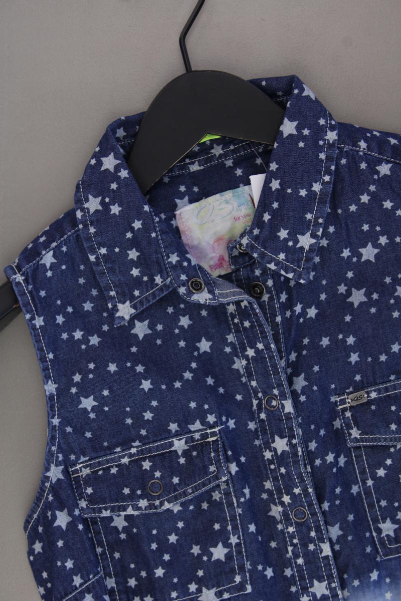 QS by s.Oliver Jeansbluse Gr. 34 Ärmellos blau aus Baumwolle