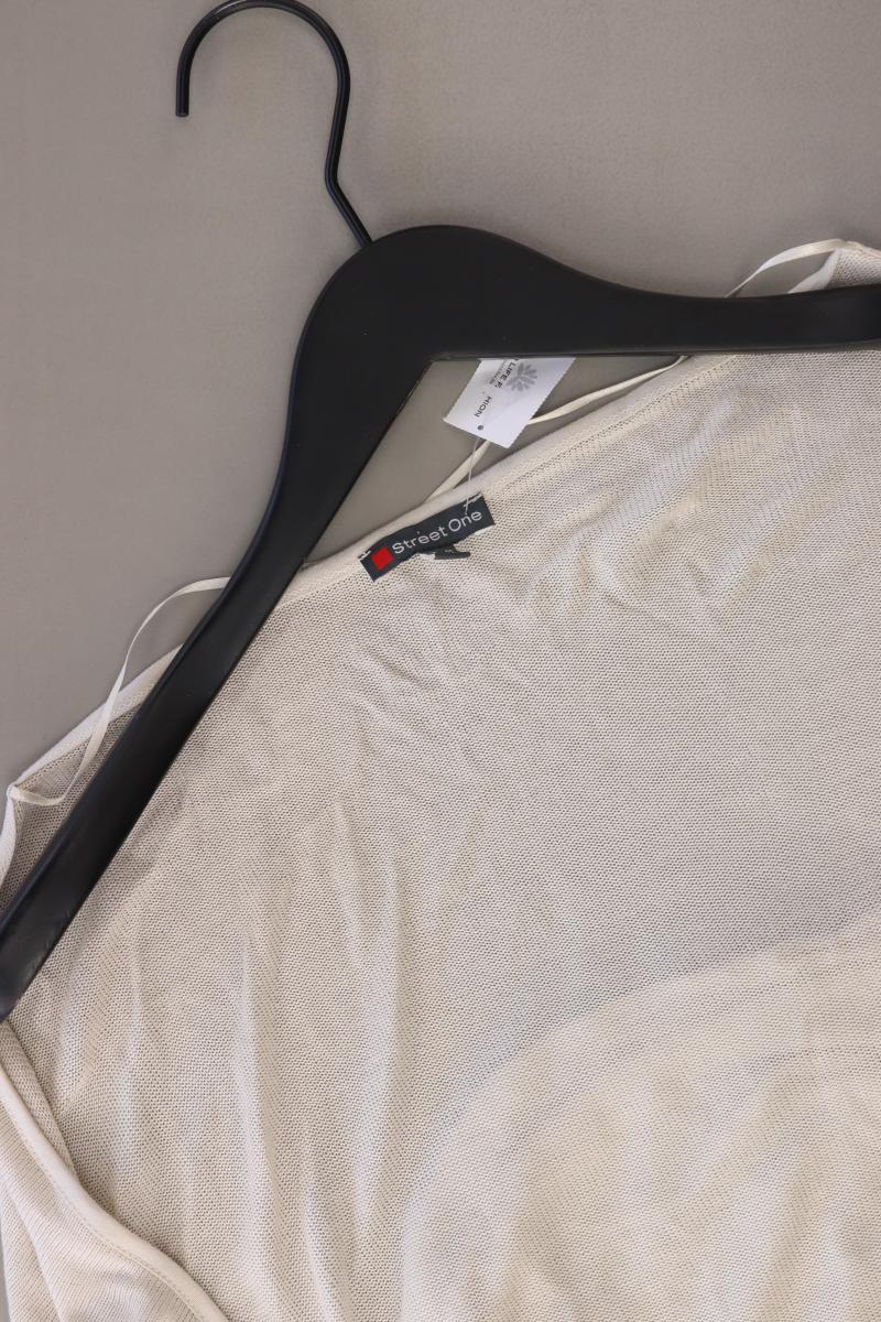 Street One Strickjacke Gr. 40 Kurzarm creme aus Viskose