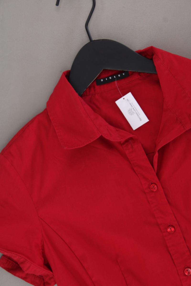 Sisley Kurzarmbluse Gr. XS rot aus Baumwolle