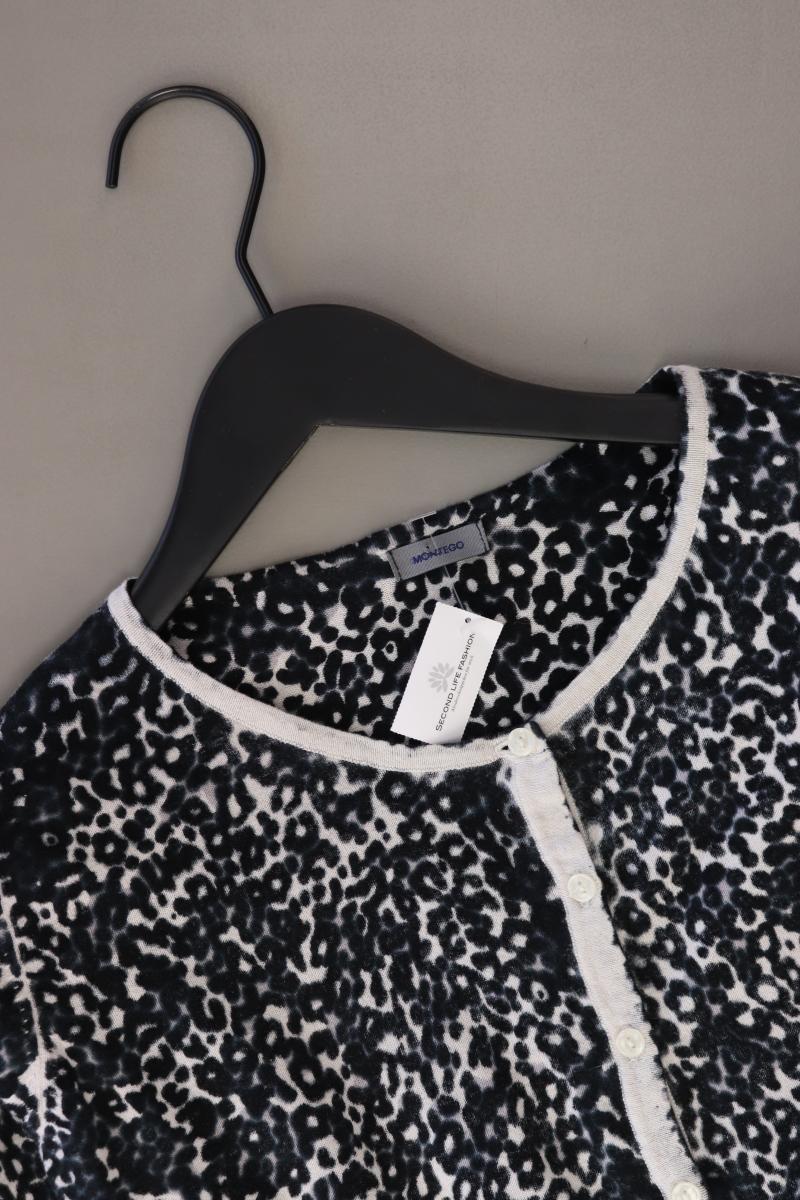 Montego Strickjacke Gr. M mit Tierdruck Langarm blau