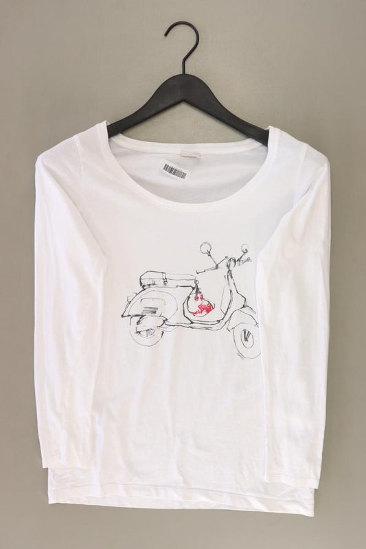 Esprit Printshirt Gr. XS Langarm weiß aus Baumwolle