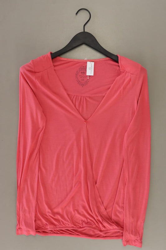 edc by Esprit Shirt mit V-Ausschnitt Gr. XS Langarm rosa aus Viskose