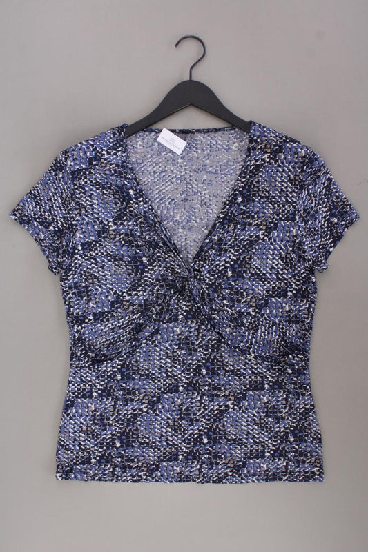 s.Oliver Selection Shirt Gr. 42 geometrisches Muster Kurzarm blau