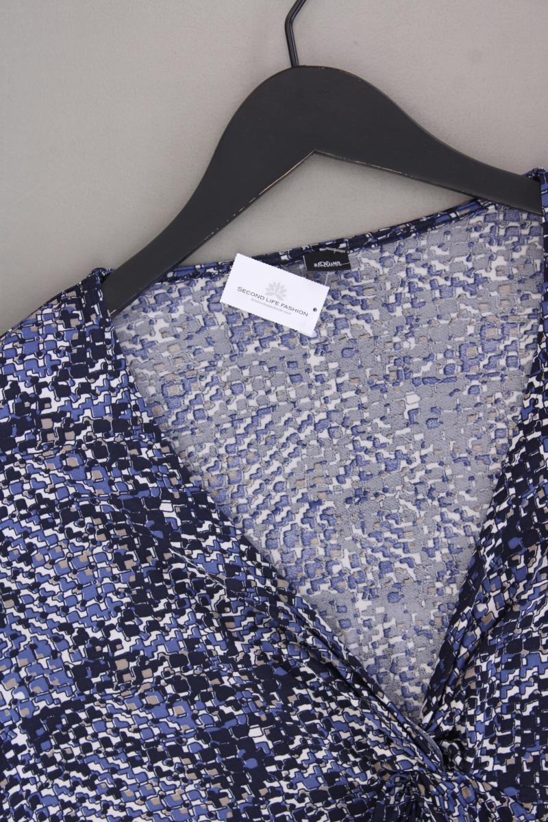 s.Oliver Selection Shirt Gr. 42 geometrisches Muster Kurzarm blau