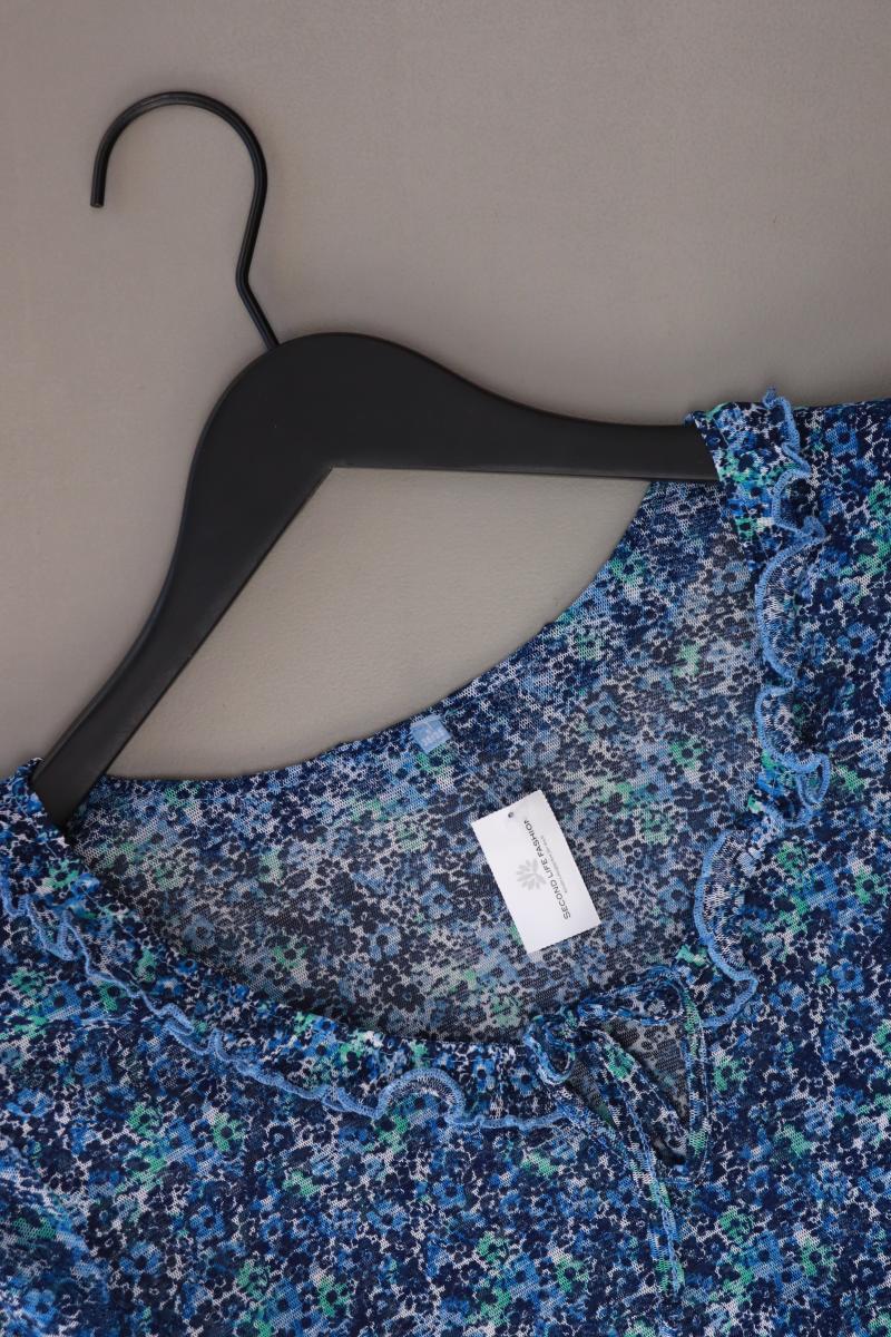 Schluppenbluse Gr. 36/38 3/4 Ärmel blau aus Polyester