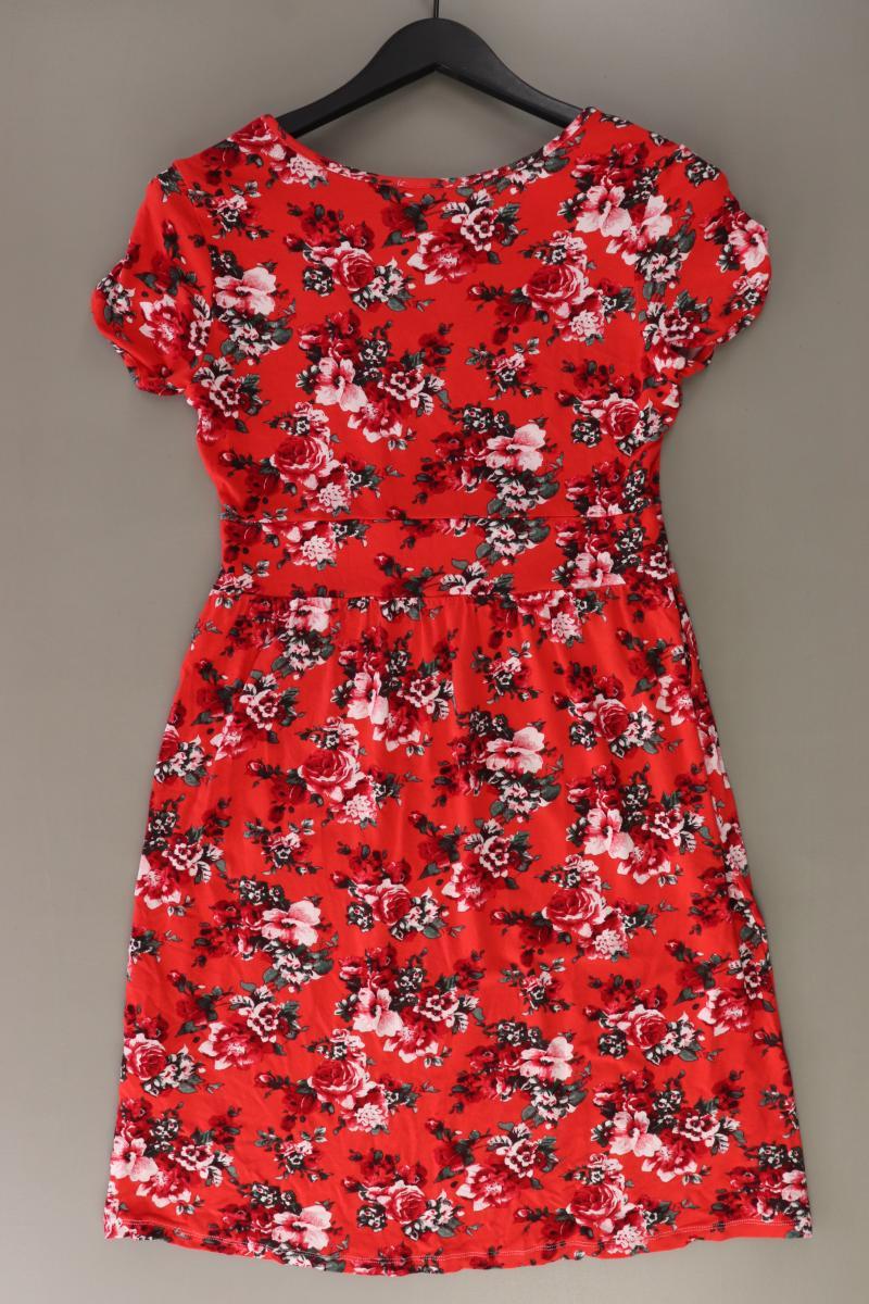 Cheer Jerseykleid Gr. 36 mit Blumenmuster Kurzarm rot aus Viskose
