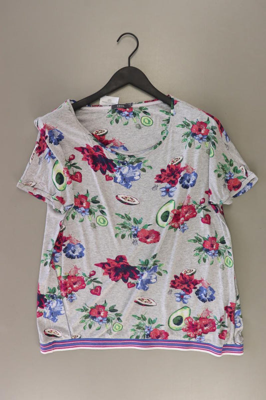 Cecil T-Shirt Gr. M mit Blumenmuster Kurzarm mehrfarbig aus Viskose