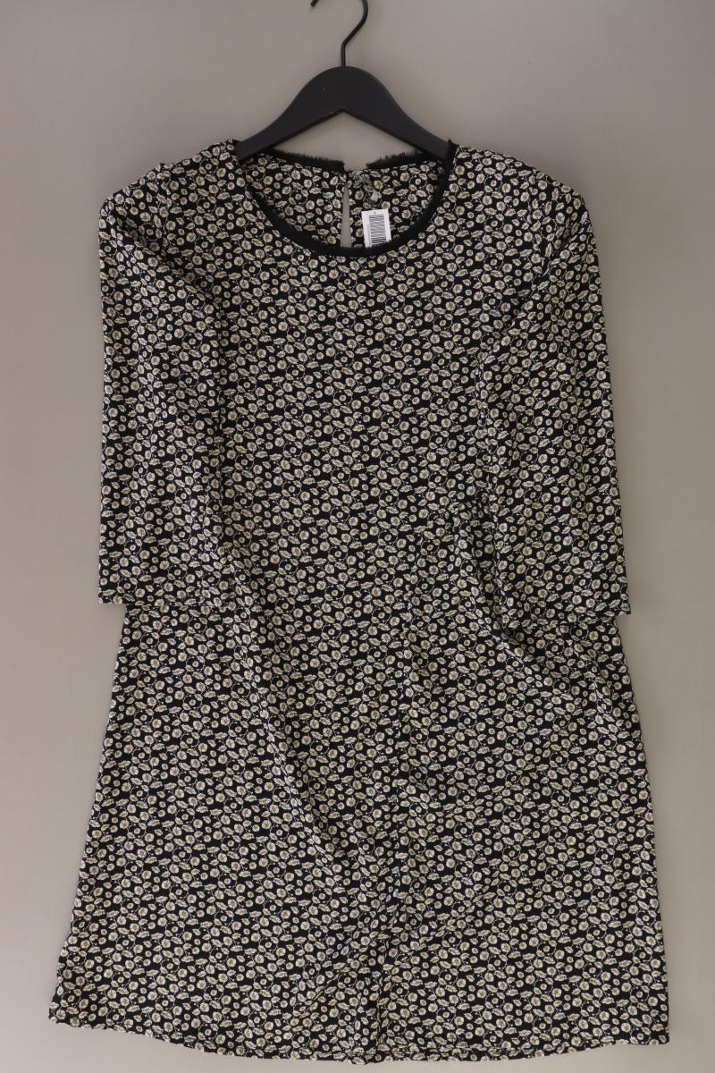 Dixie Midikleid Gr. M mit Blumenmuster 3/4 Ärmel grau aus Baumwolle