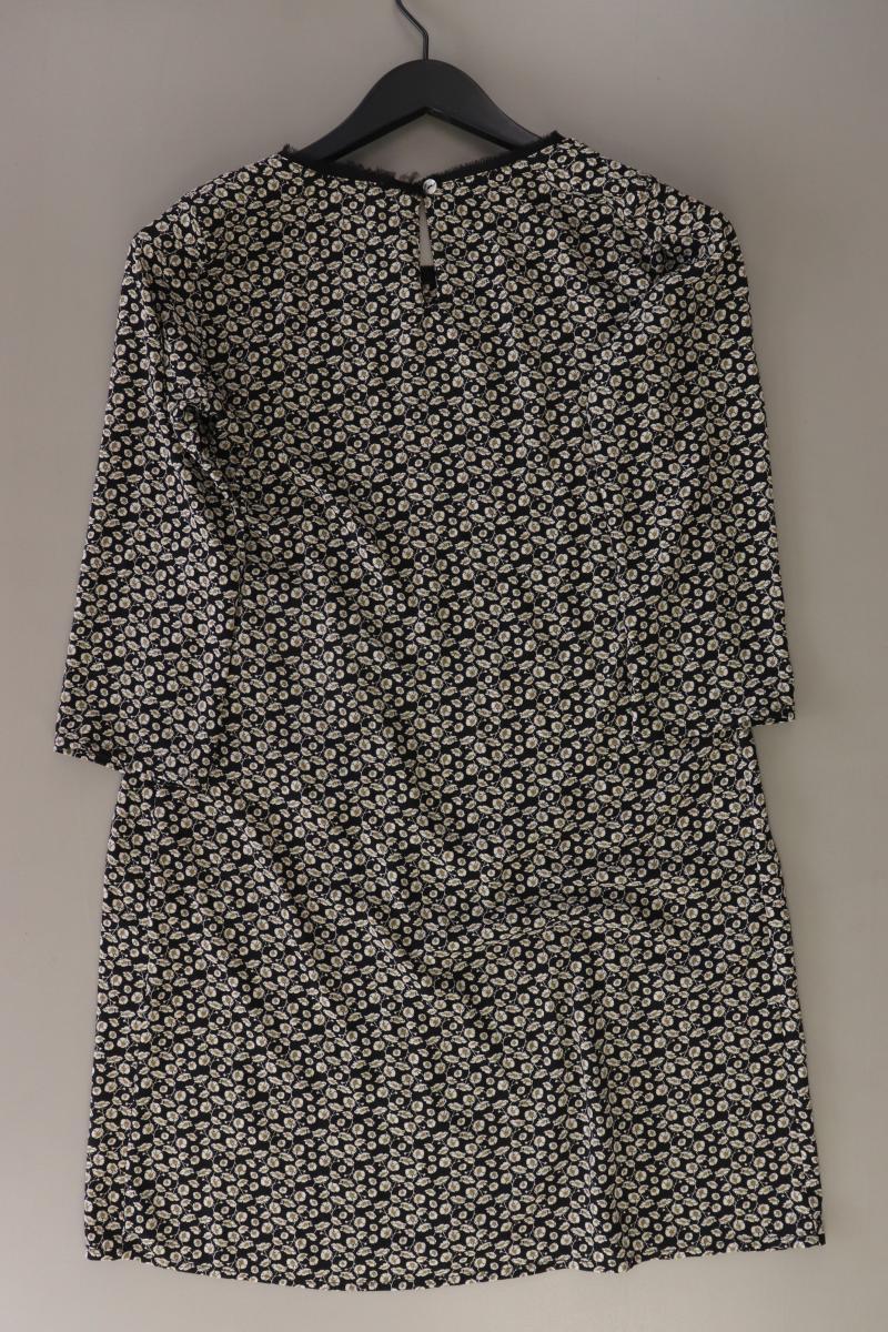 Dixie Midikleid Gr. M mit Blumenmuster 3/4 Ärmel grau aus Baumwolle