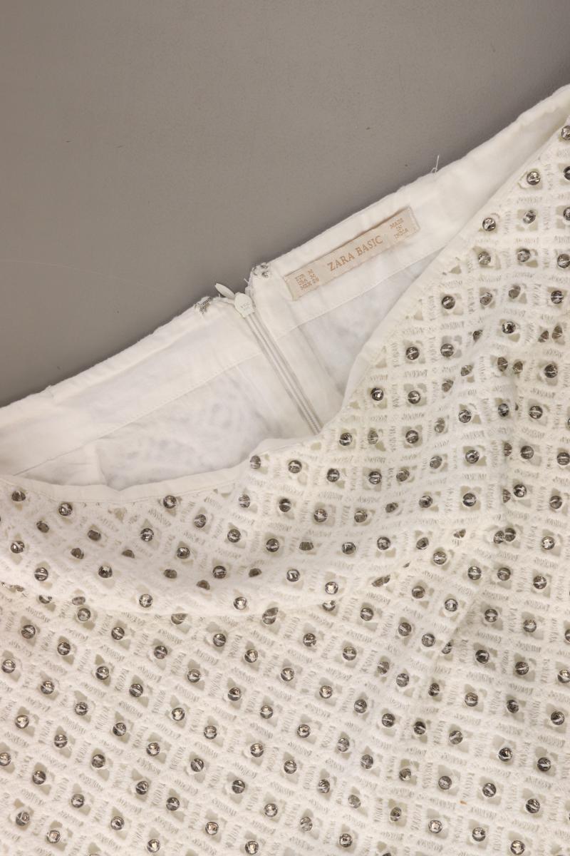 Zara Kurzer Rock Gr. M creme aus Baumwolle