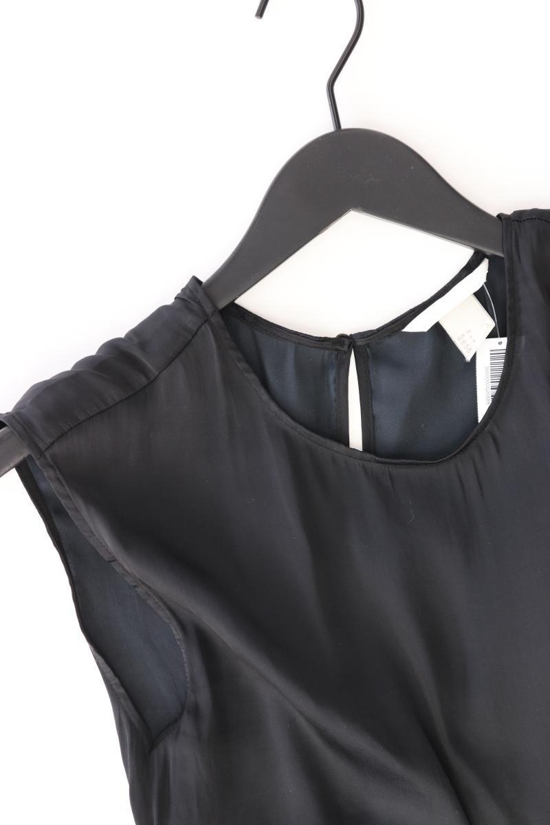 H&M Satin Bluse Gr. 36 Ärmellos schwarz aus Polyester