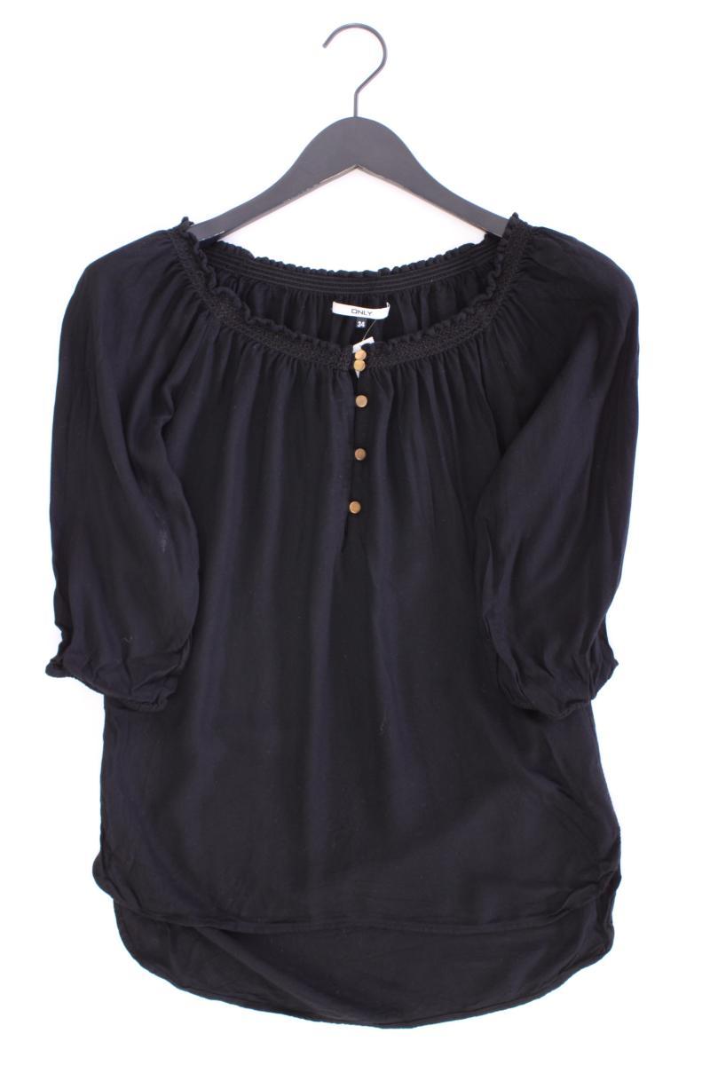 Only Kurzarmbluse Gr. 34 schwarz aus Viskose