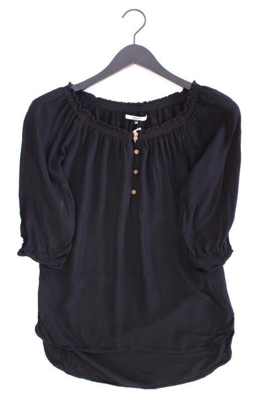 Only Kurzarmbluse Gr. 34 schwarz aus Viskose
