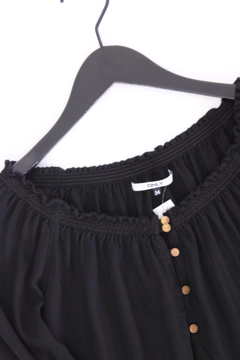 Only Kurzarmbluse Gr. 34 schwarz aus Viskose