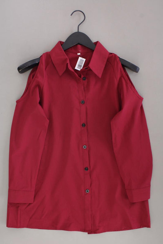Bluse mit Cut Outs an den Schultern Gr. S neuwertig 3/4 Ärmel rot aus Polyester