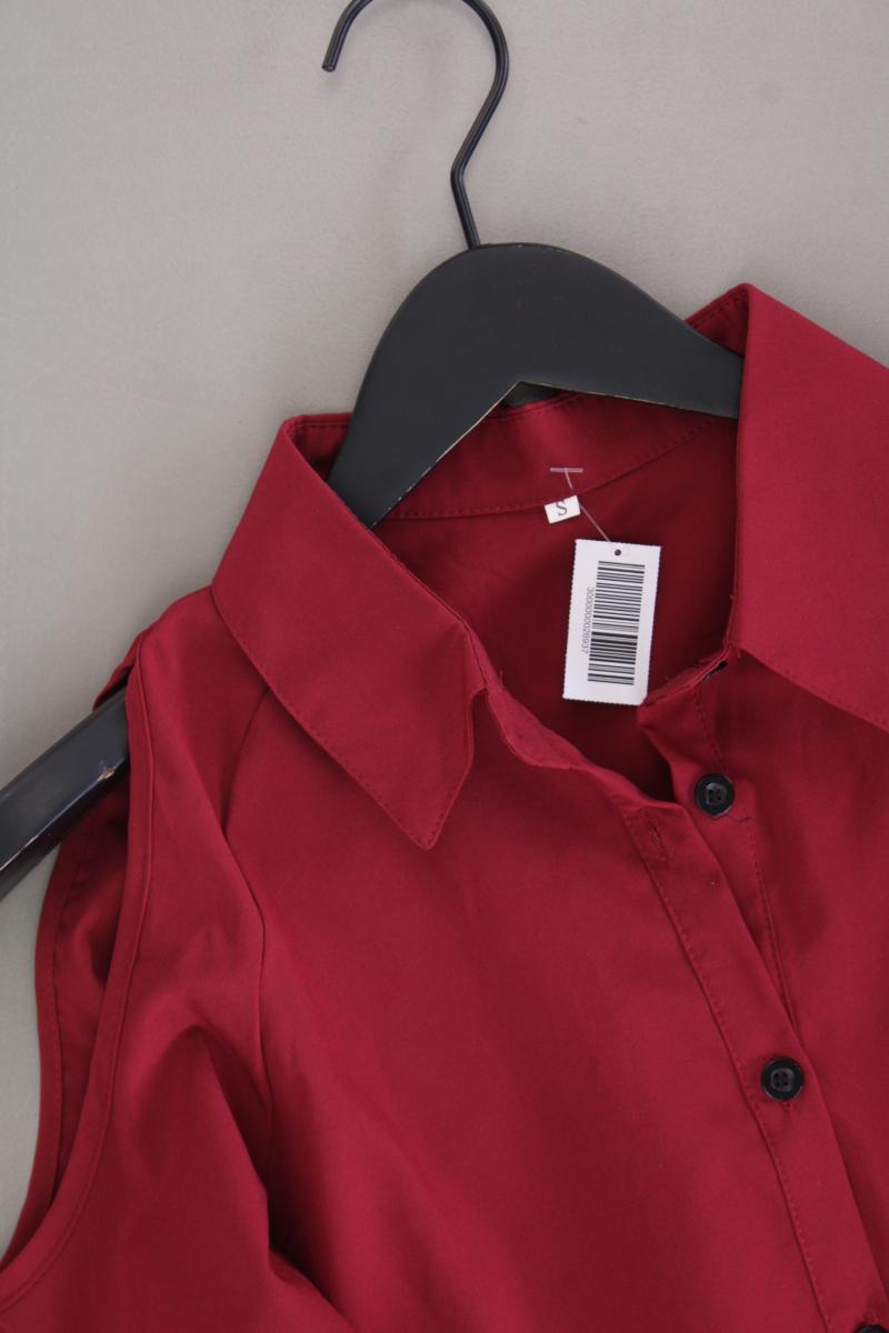 Bluse mit Cut Outs an den Schultern Gr. S neuwertig 3/4 Ärmel rot aus Polyester