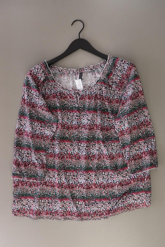 Laura Torelli Shirt Gr. XL mit Blumenmuster 3/4 Ärmel mehrfarbig aus Baumwolle