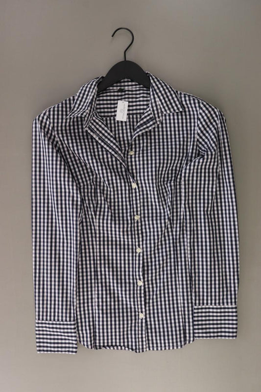 Benetton Langarmbluse Gr. S kariert blau aus Baumwolle