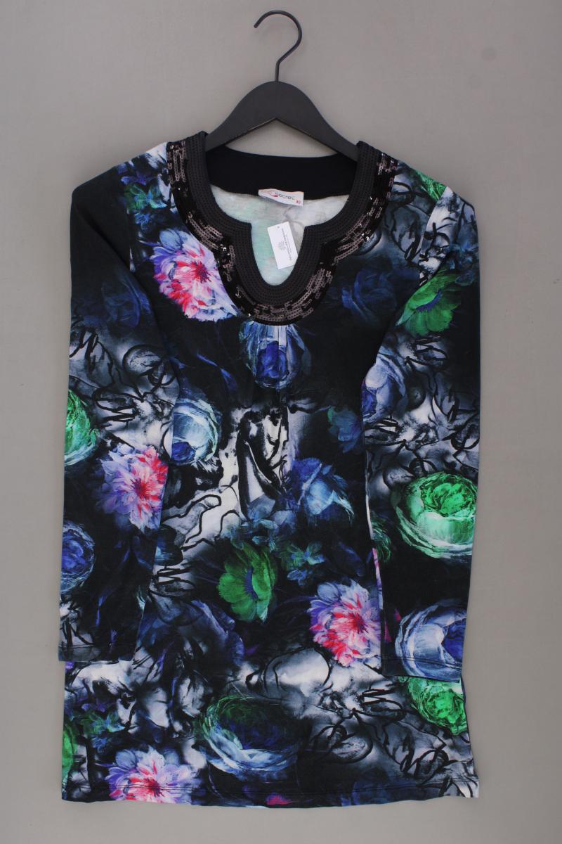 Top Secret Langarmbluse Gr. 40 mit Blumenmuster mit Pailletten mehrfarbig