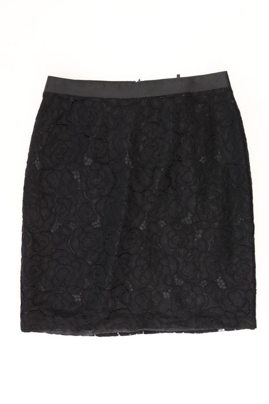 C&A Spitzenrock Gr. 38 mit Blumenmuster schwarz aus Nylon