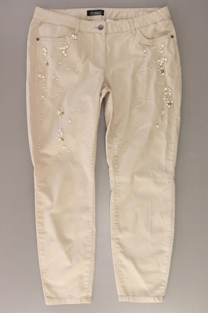 Vivance Hose mit Perlen Gr. Kurzgröße 22 creme aus Baumwolle