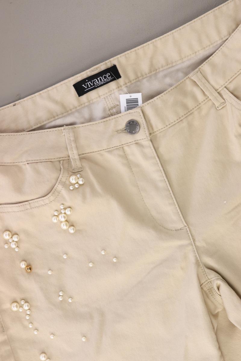 Vivance Hose mit Perlen Gr. Kurzgröße 22 creme aus Baumwolle