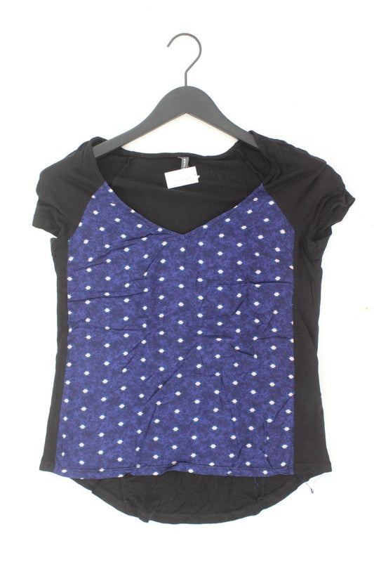 NAF NAF T-Shirt Gr. M gepunktet Kurzarm blau aus Modal