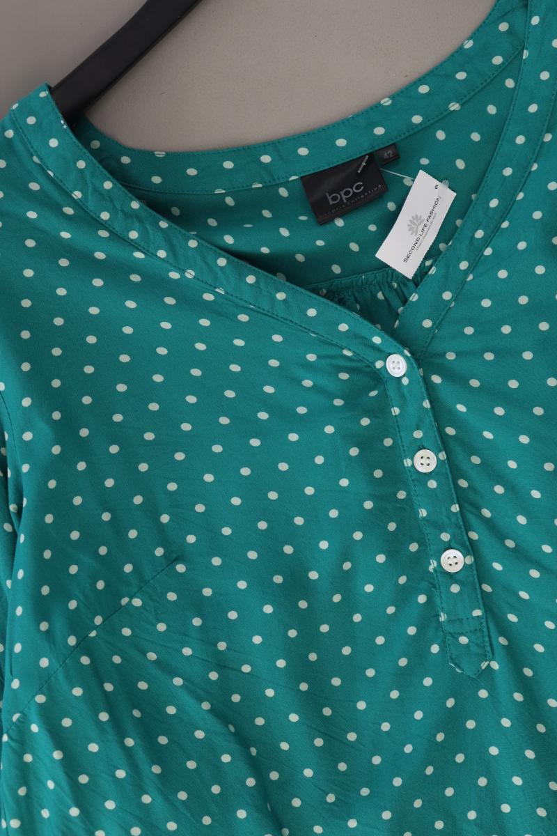 Bonprix Bluse Gr. 42 gepunktet Langarm grün aus Viskose