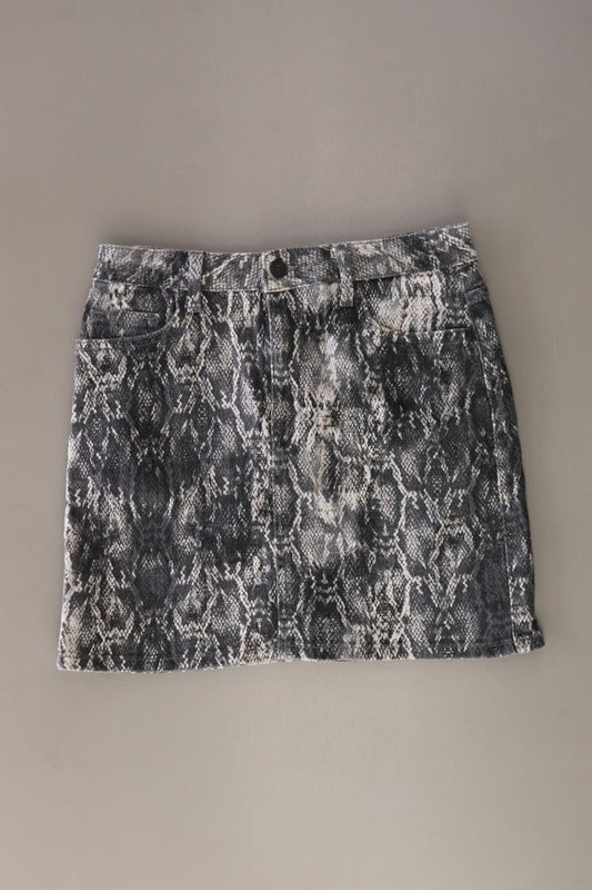 Zara Kurzer Rock Gr. S mit Tierdruck grau aus Baumwolle