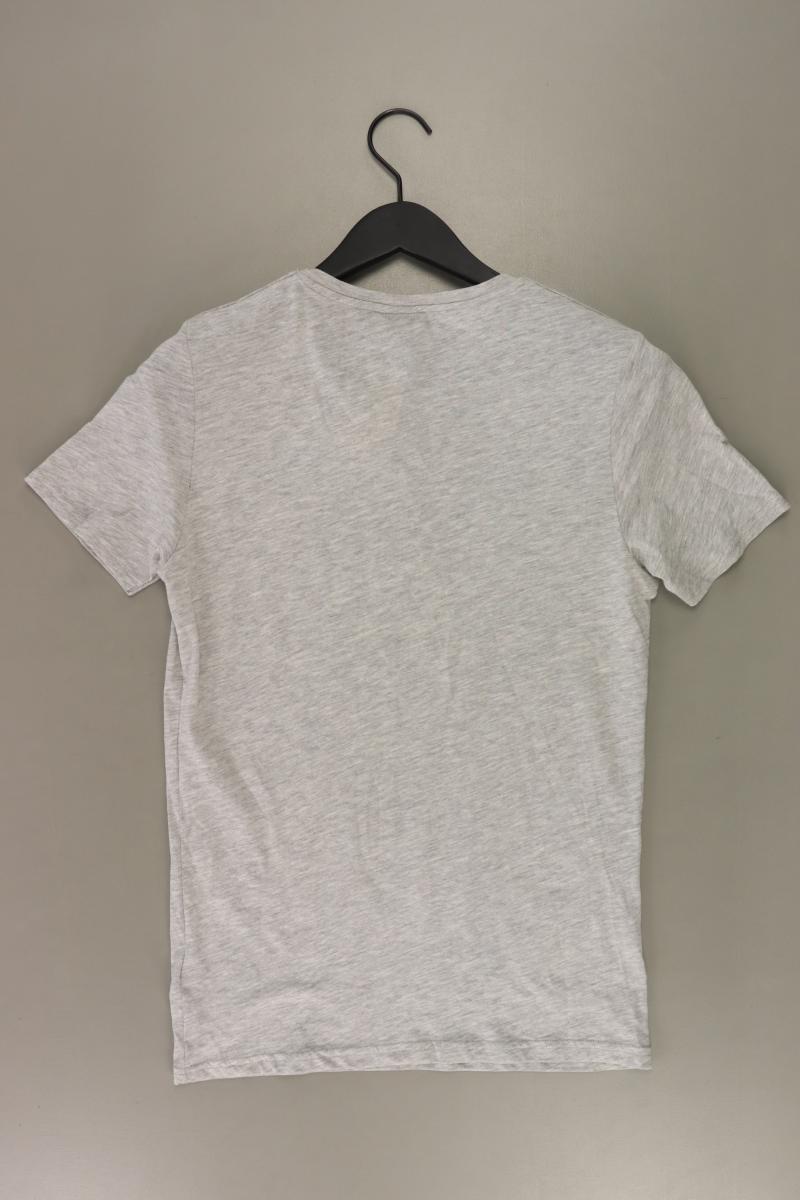 H&M Printshirt für Herren Gr. XS neu mit Etikett Kurzarm grau aus Baumwolle