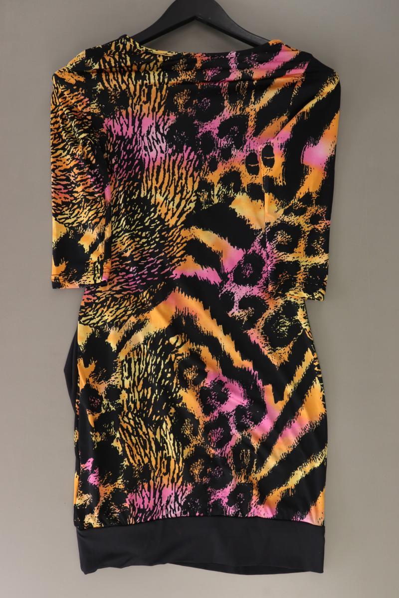 bonprix Kleid Gr. 32/34 mit Tierdruck mit Gürtel 3/4 Ärmel mehrfarbig