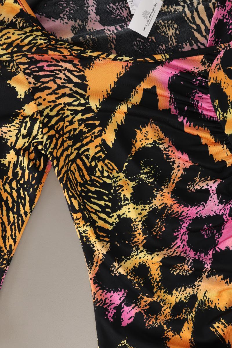 bonprix Kleid Gr. 32/34 mit Tierdruck mit Gürtel 3/4 Ärmel mehrfarbig