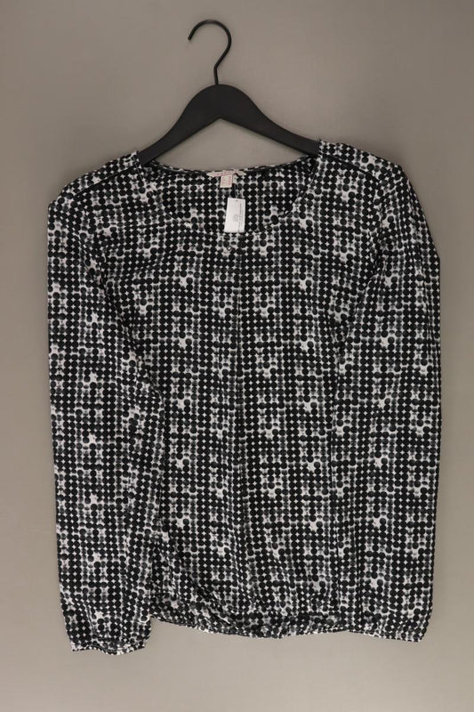 Esprit Langarmbluse Gr. 38 gepunktet schwarz aus Polyester
