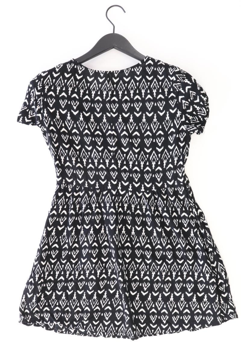 H&M Divided Kleid Gr. 36 geometrisches Muster Kurzarm schwarz aus Viskose